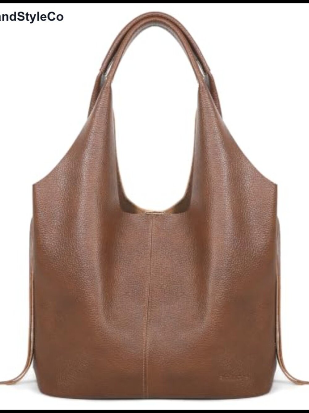 Genuine Leather Slouchy Hobo Tote Bag, Shoulder Handbag, Spacious Work Bag